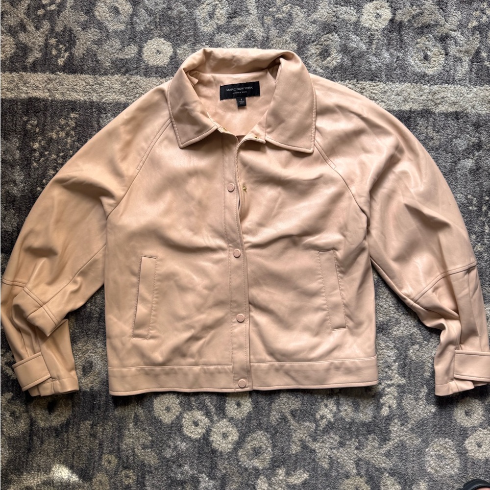 Marc New York Women's Light Pink Faux Leather Jacket